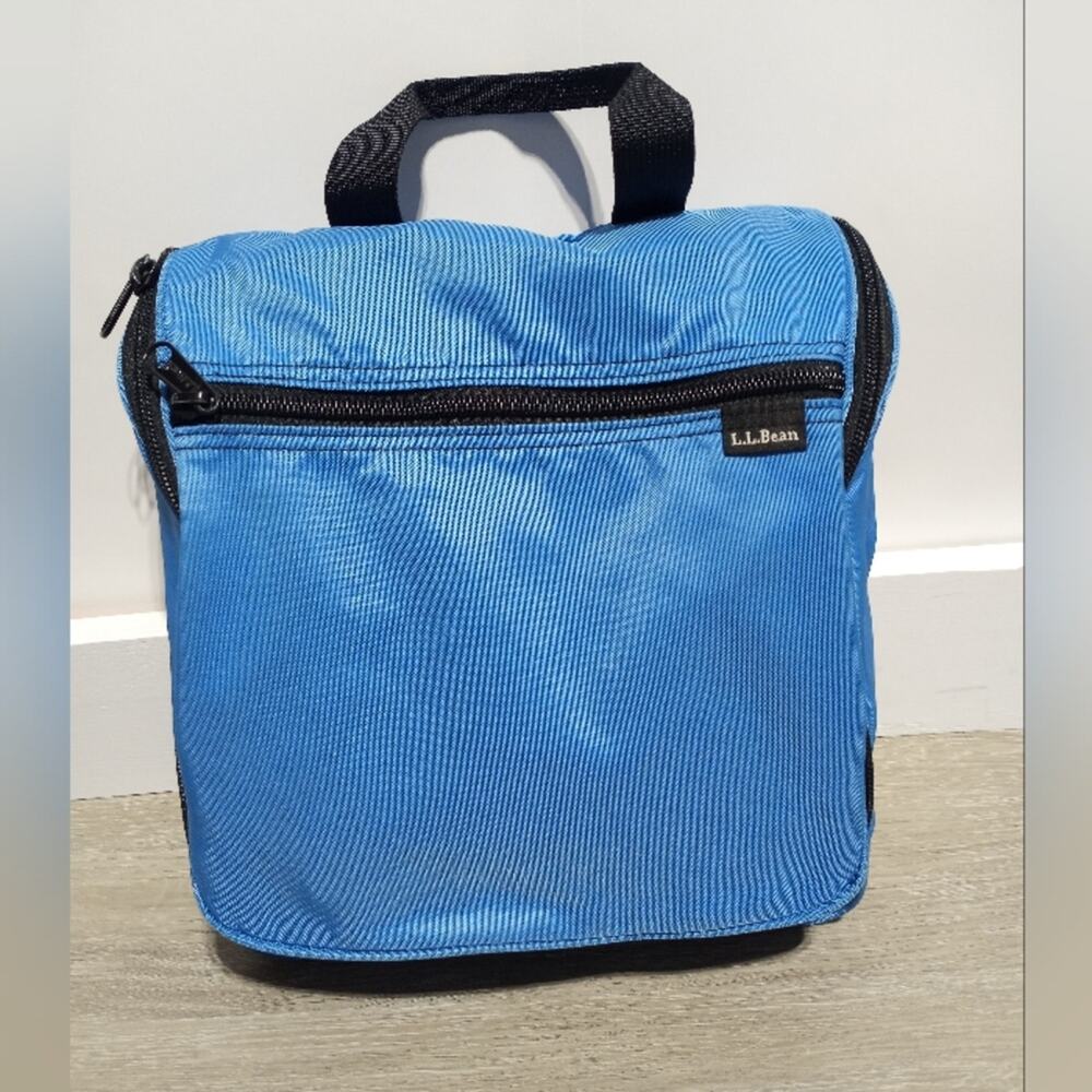 L.L. Bean Travel Hanging Toiletry Cosmetics Bag Blue